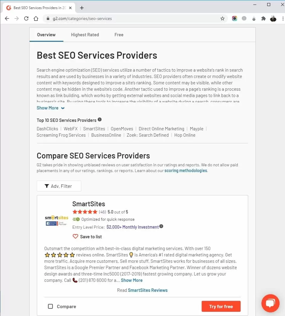 BrandingFlare Listed in Top SEO Services
